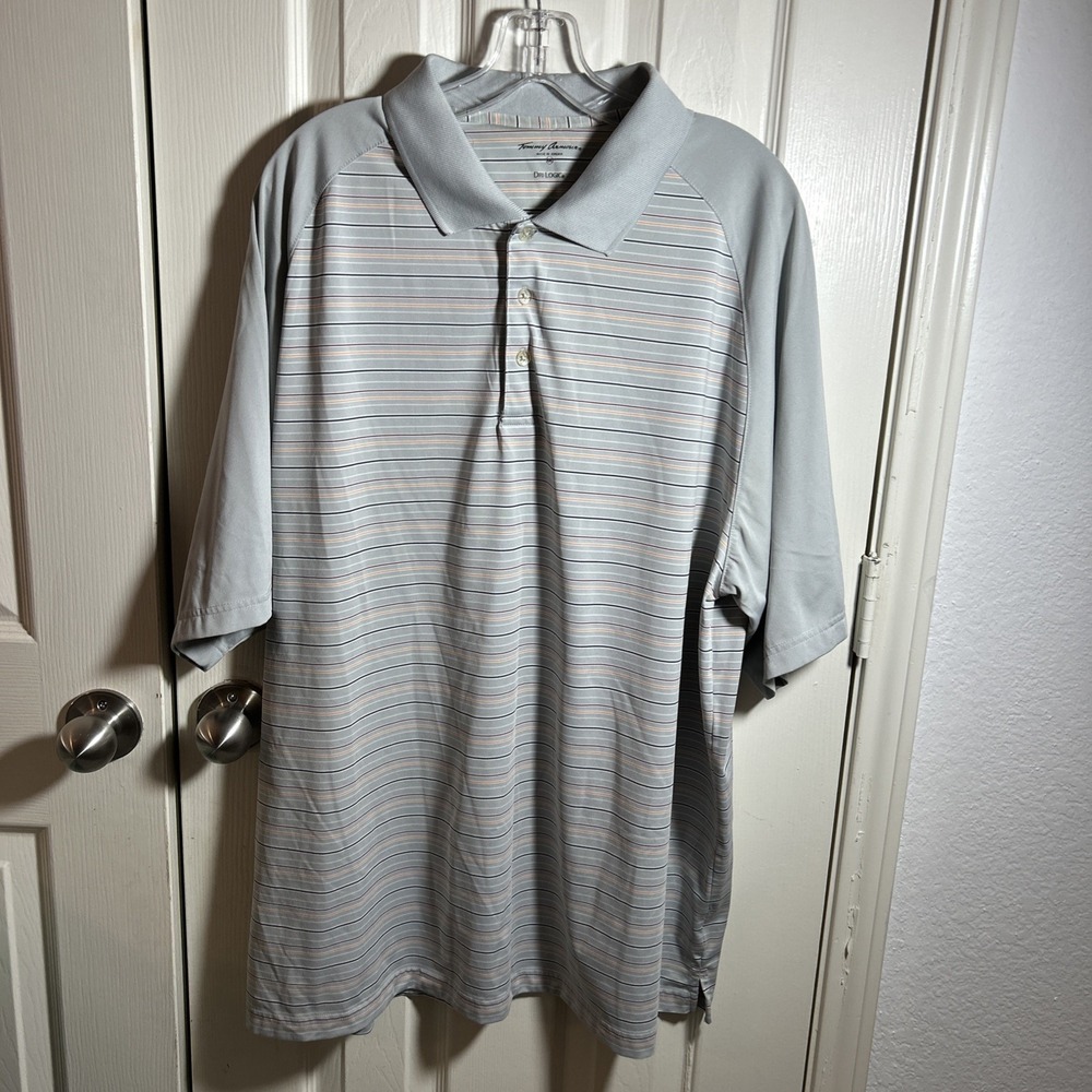 Tommy Armour‎ Dri-Logic High Performance Short Sleeve Polo Shirt Men XXL Gray